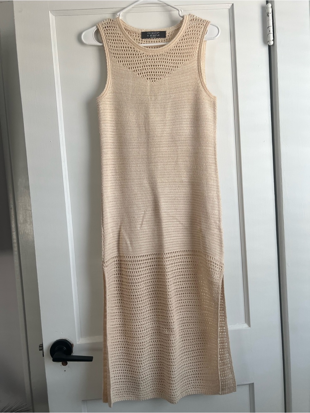 Cream Sleeveless Knit Maxi Dress